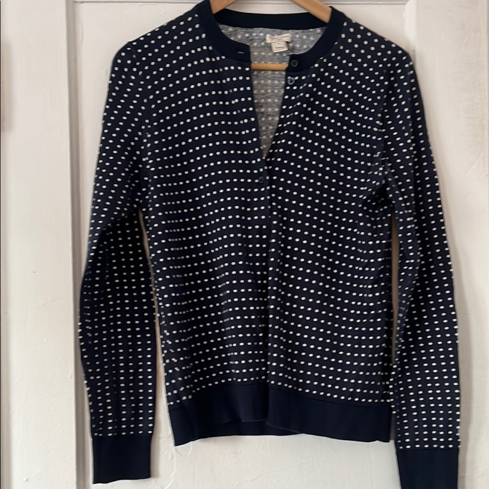 Navy Polka Dot Women's Sweater